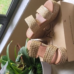 Matisse | Shoes | Matisse Ocean Ave Braided Raffia Platform Sandals Cognac 7 | Poshmark
